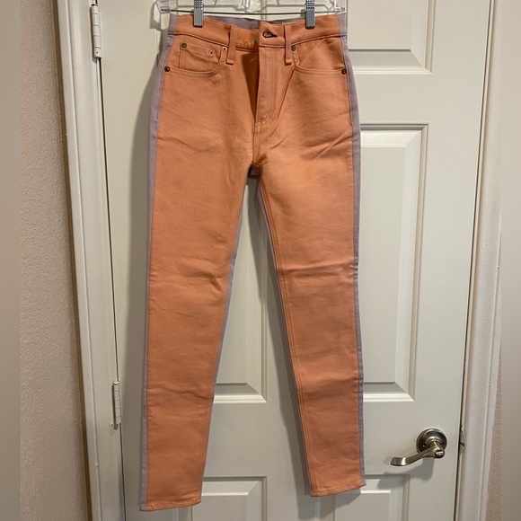 Rag & Bone New York Peach/Lilac Two-Tone High Rise Skinny Jeans Size 24 NWT - Picture 3 of 16